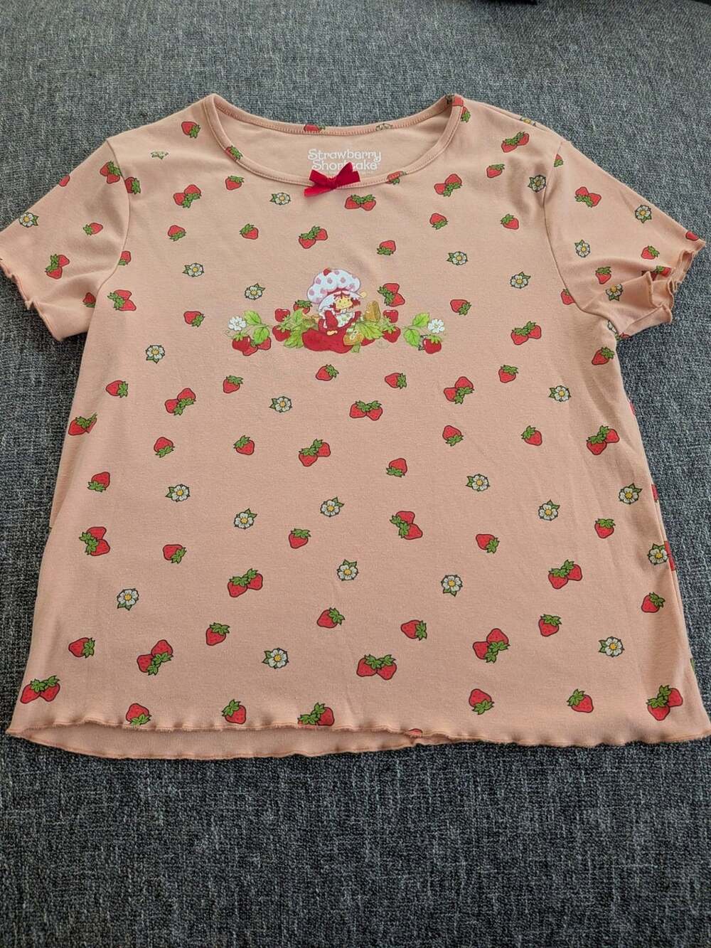 Hybrid Apparel Strawberry Shortcake Allover Print Short Sleeve Top